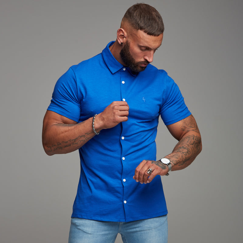 Father Sons Super Slim Royal Blue Jersey Short Sleeve - FSH013 (LAST CHANCE)