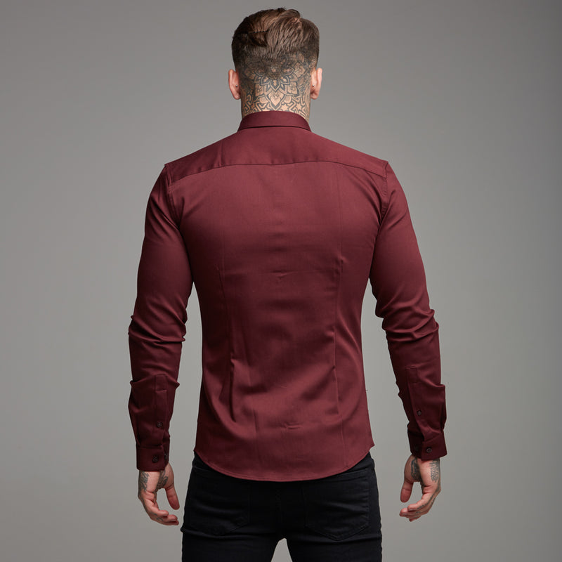 Father Sons Super Slim Stretch Burgundy Denim Long Sleeve - FS212