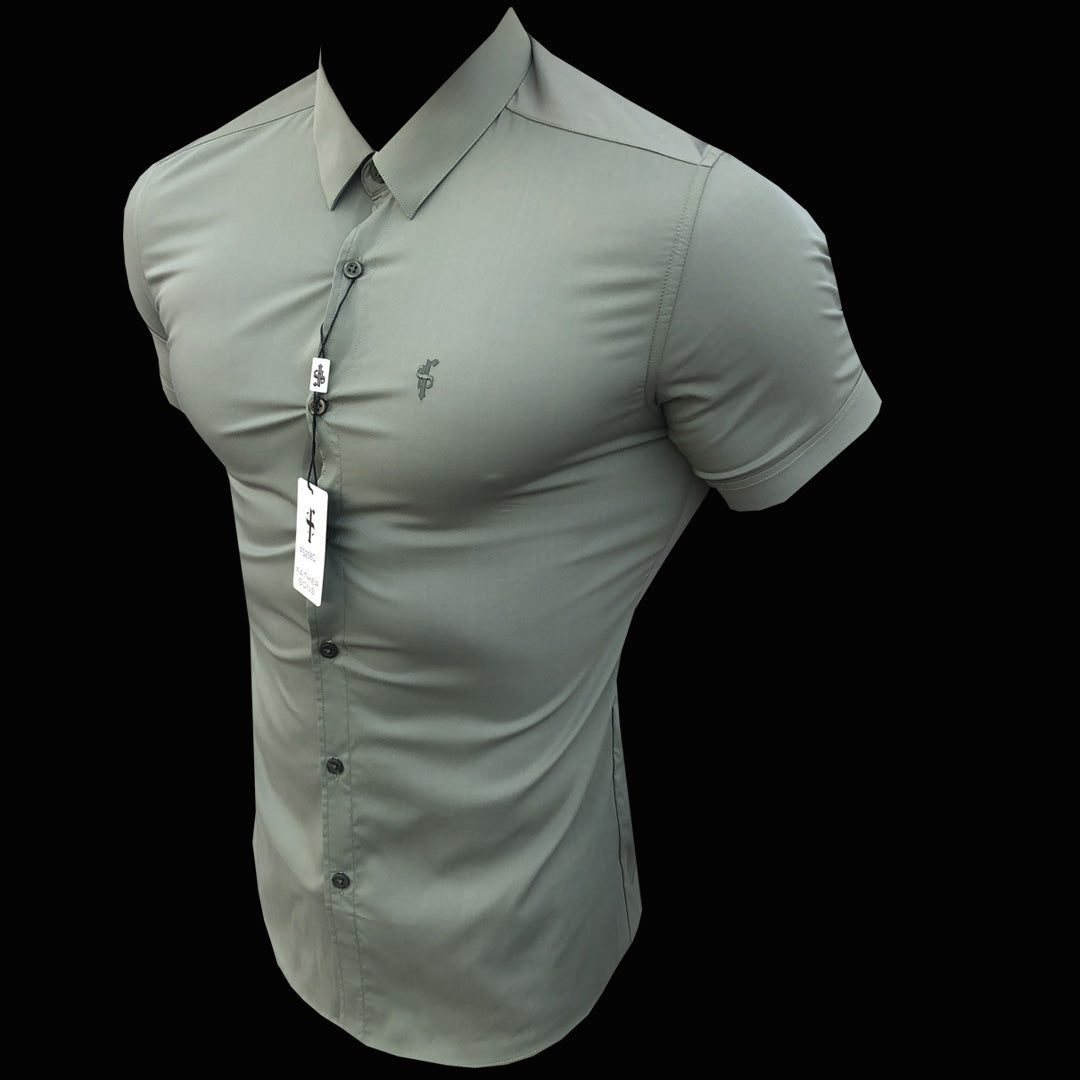 Super Slim Stretch Classic Khaki Short Sleeve - FS238