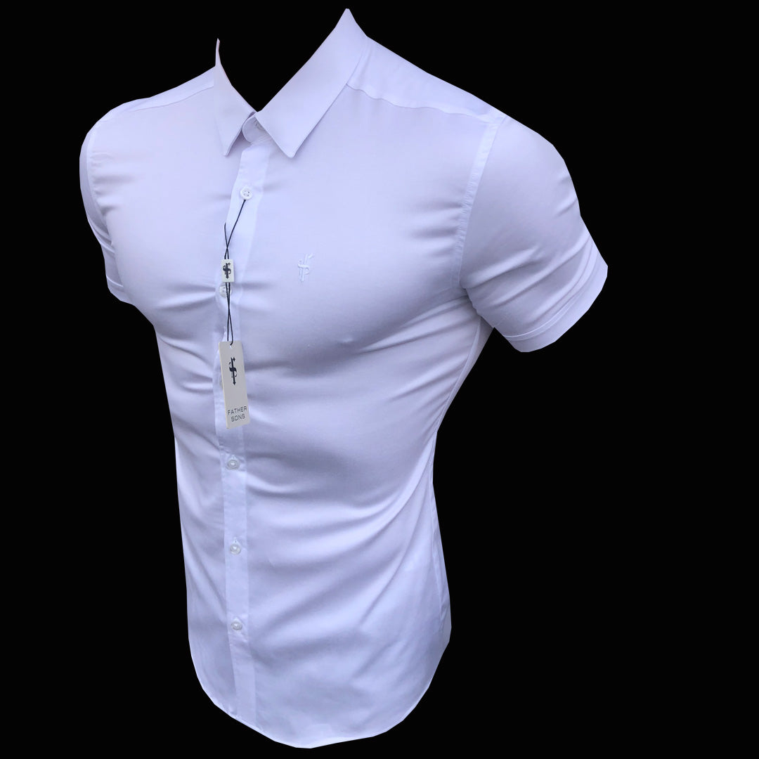 Super Slim Luxe Ultra Stretch Classic White Short Sleeve -  FS332