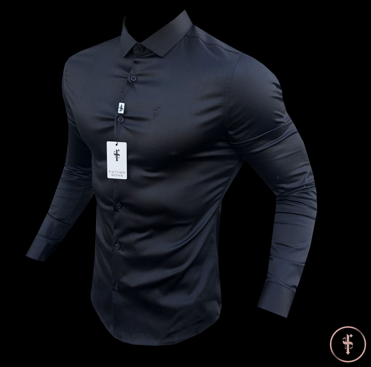 Slim Sateen Classic Black Long Sleeve - FS545