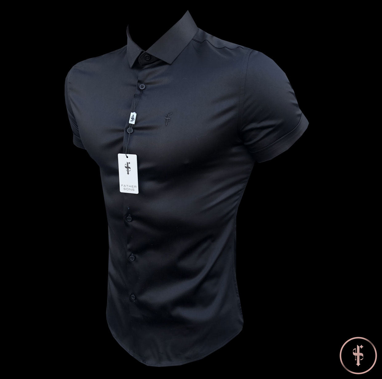 Slim Sateen Classic Black Short Sleeve - FS546