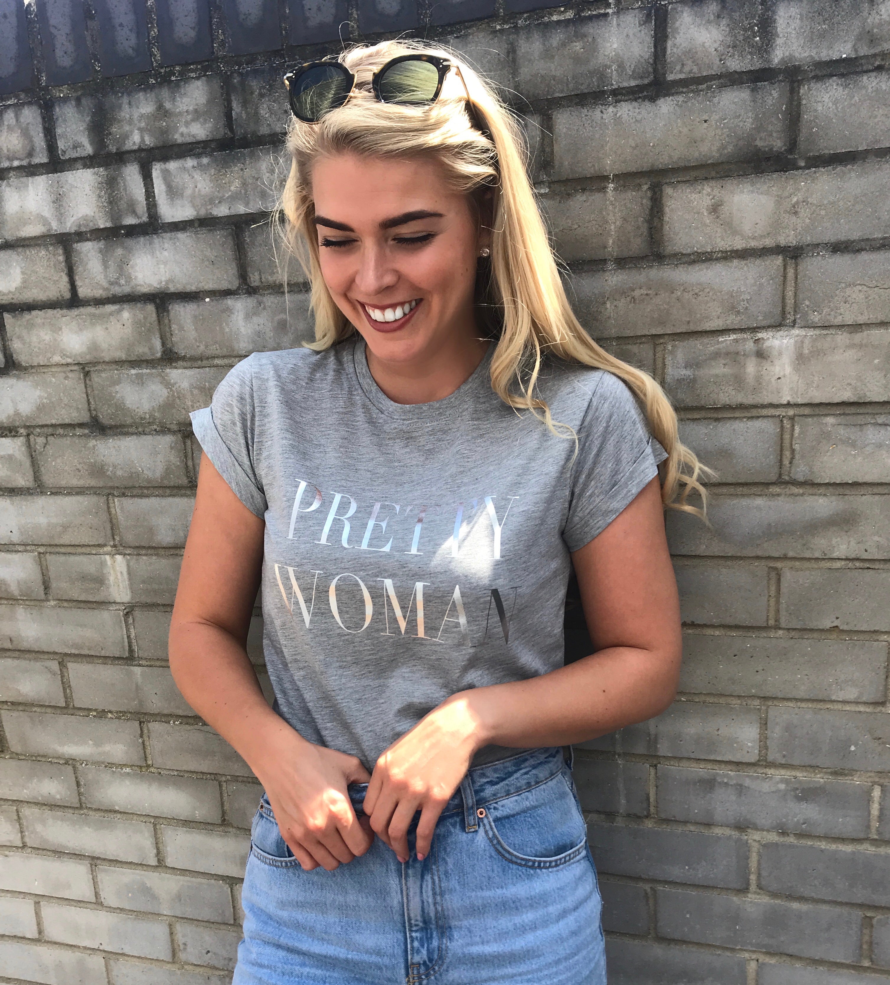 PRETTY WOMAN METALLIC - CT082 SLOGAN T SHIRT