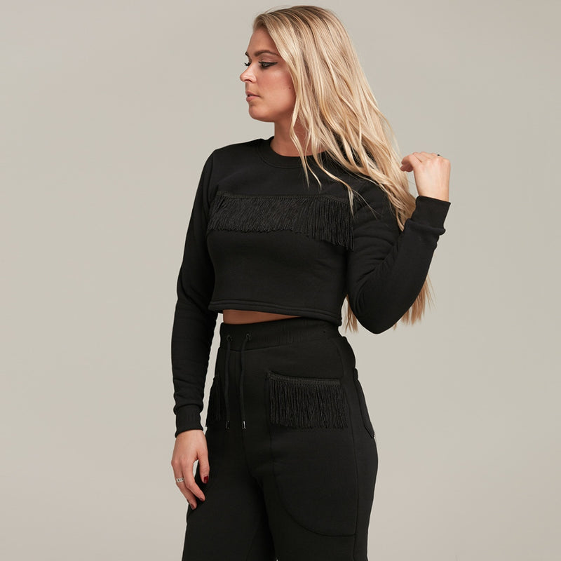 Caggie Fringing Detailed High Waisted Trouser - CT081