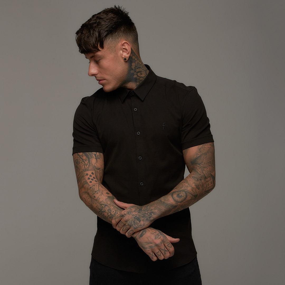 Super Slim Luxe Ultra Stretch Classic Black Short Sleeve -  FS227