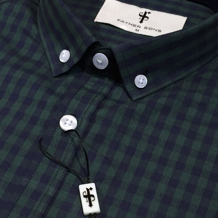 Father Sons Green & Navy Tartan Long Sleeve - FS083 (LAST CHANCE)