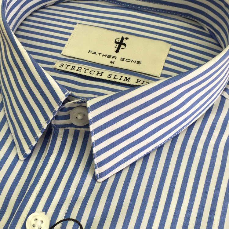 Super Slim Stretch Navy & White Stripe (Pink Emblem)  -  FS112P