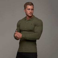 Father Sons Classic Khaki Polo Long Sleeve Shirt - FSH035