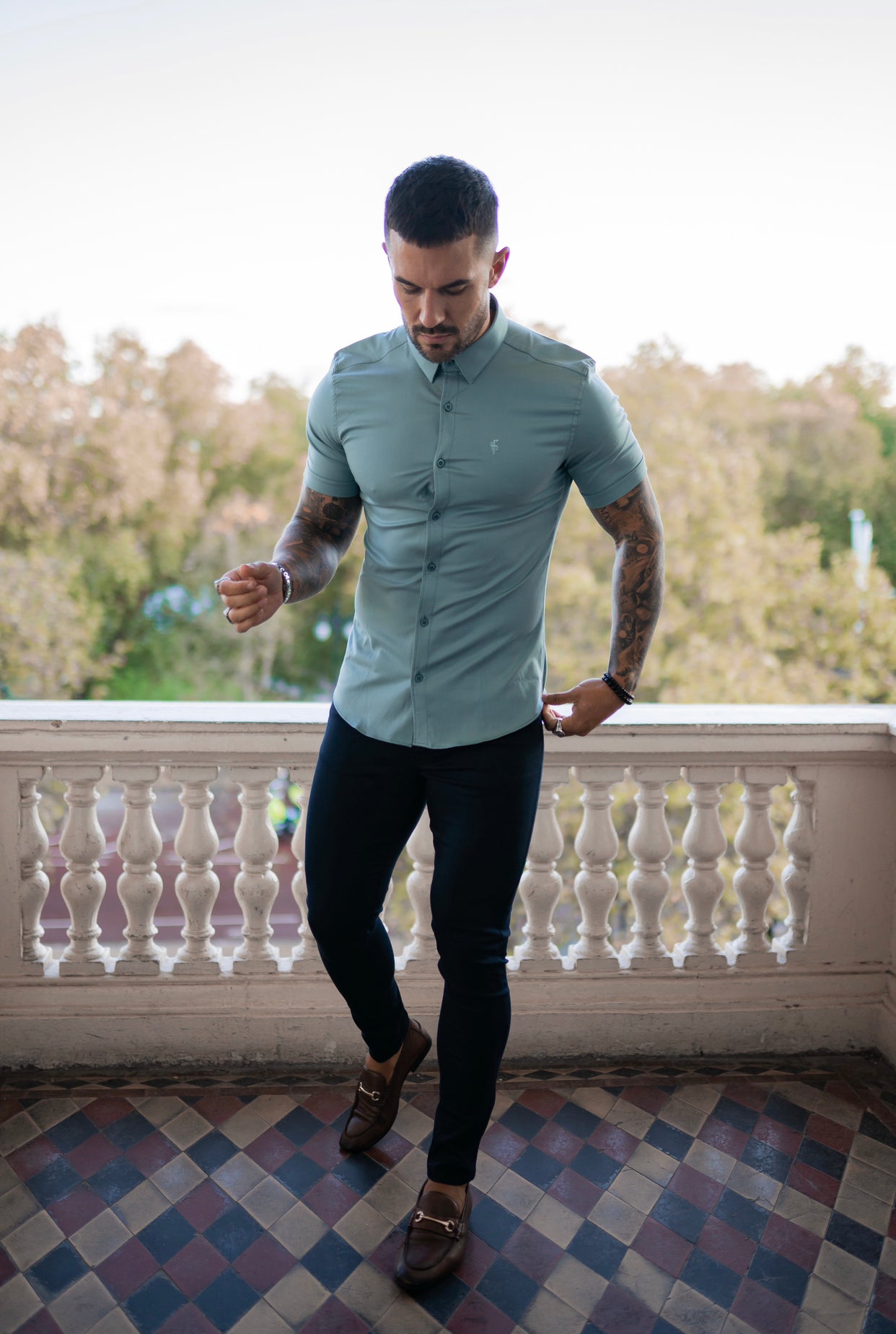 Father Sons Slim Stretch Navy Sateen Pants - FSH406