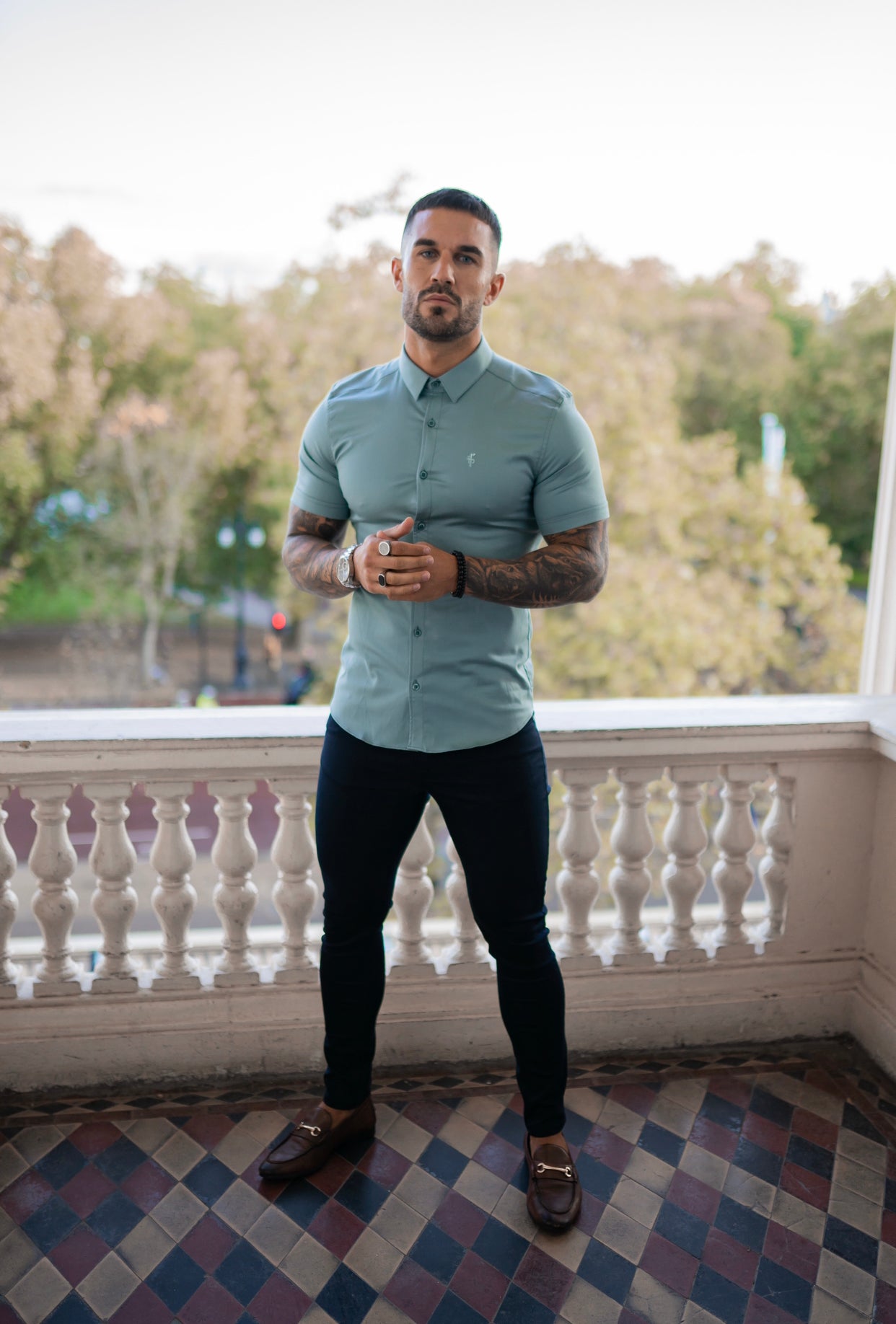 Father Sons Slim Stretch Navy Sateen Pants - FSH406