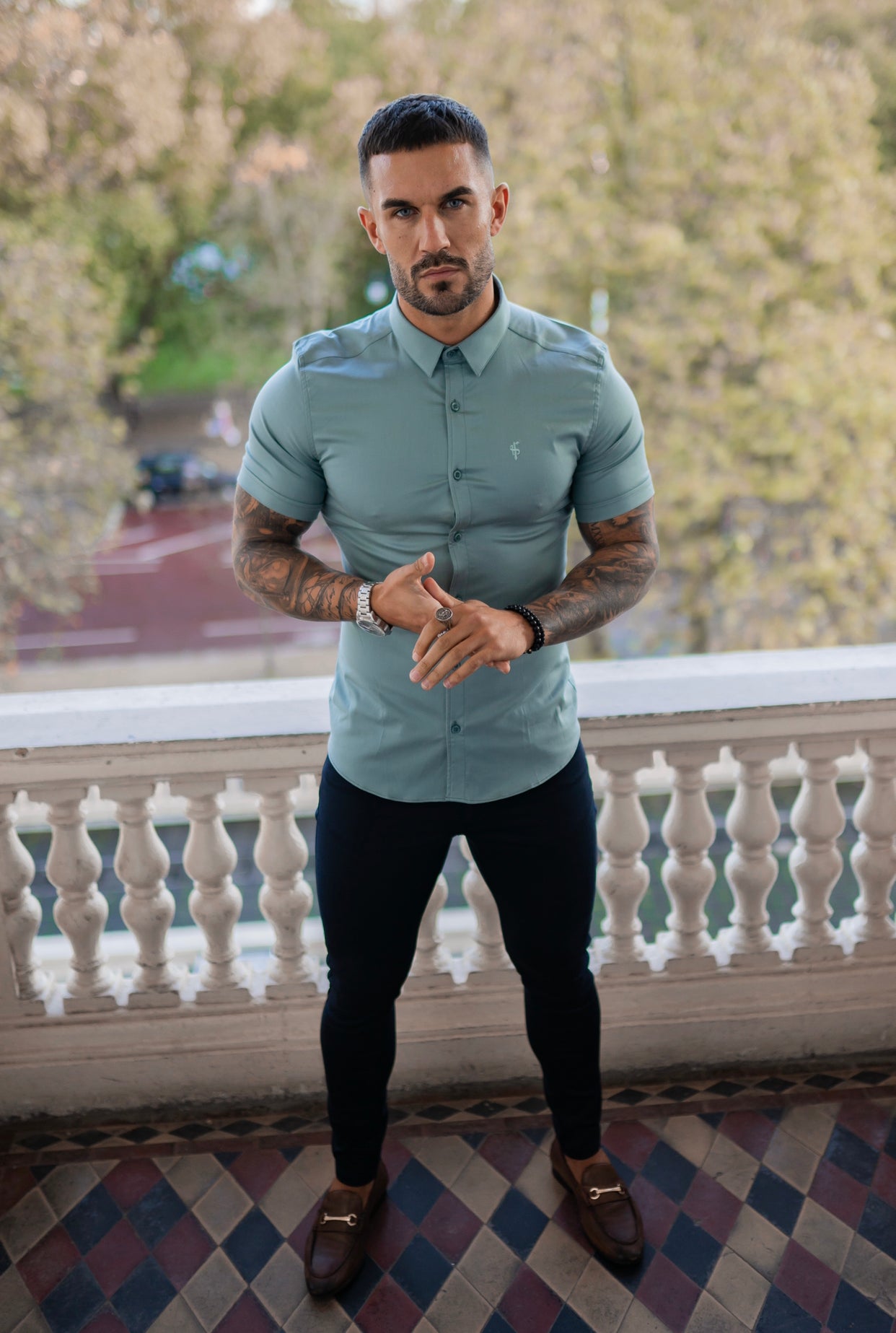 Father Sons Slim Stretch Navy Sateen Pants - FSH406