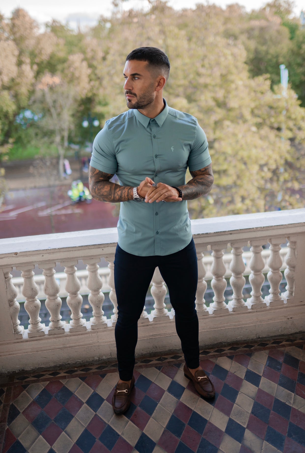 Father Sons Slim Stretch Navy Sateen Pants - FSH406