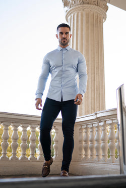 Father Sons Slim Stretch Navy Sateen Pants - FSH406
