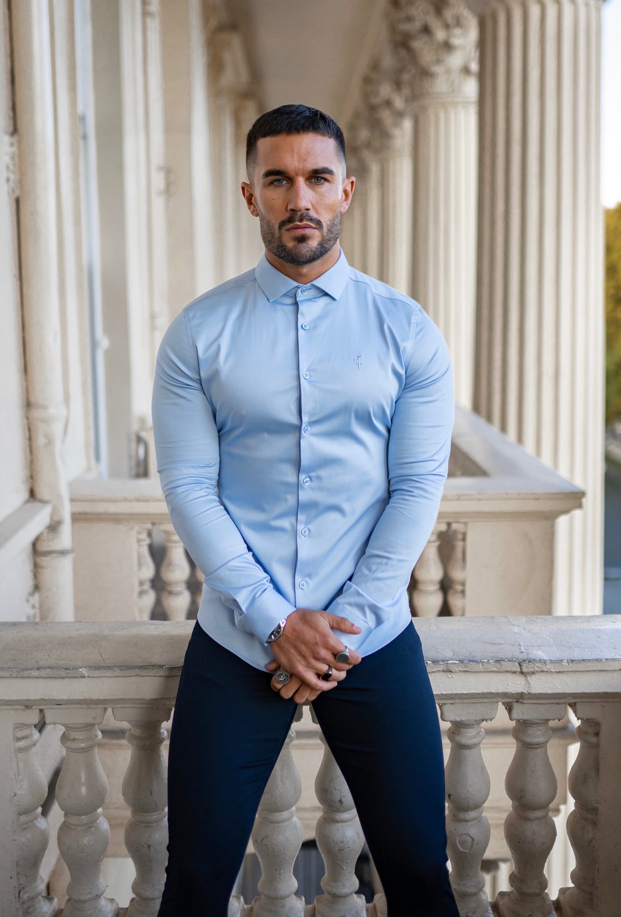 Father Sons Slim Stretch Navy Sateen Pants - FSH406