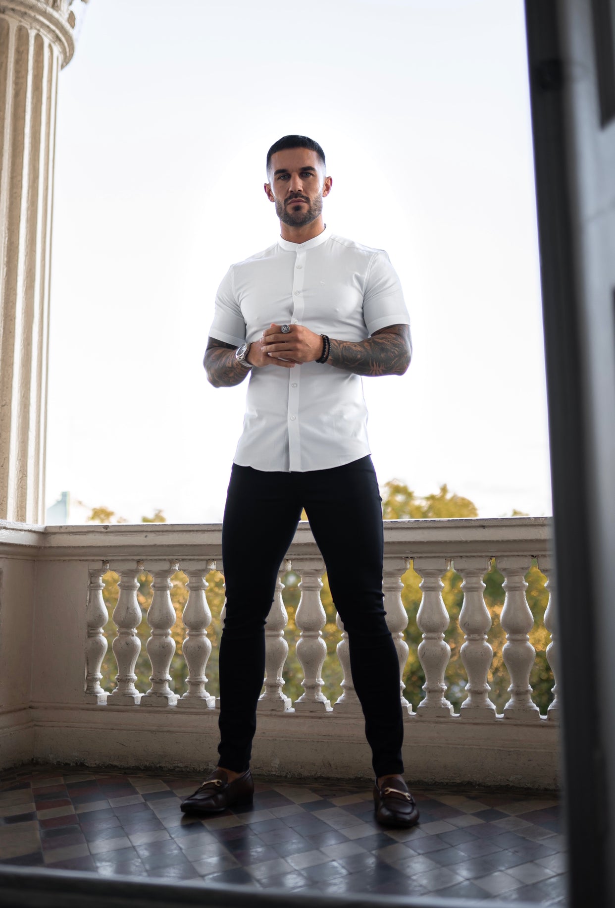 Father Sons Slim Stretch Black Sateen Pants - FSH405