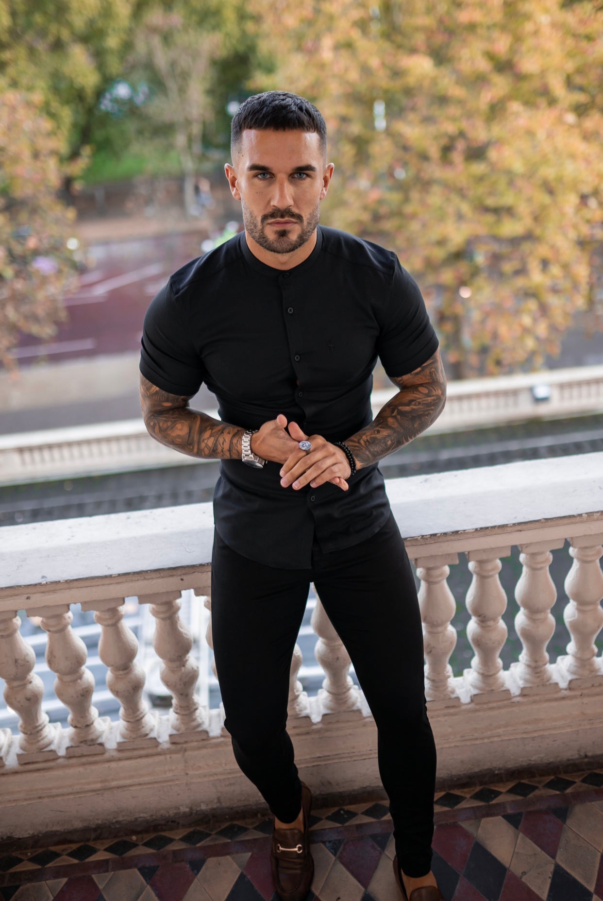 Father Sons Slim Stretch Black Sateen Pants - FSH405