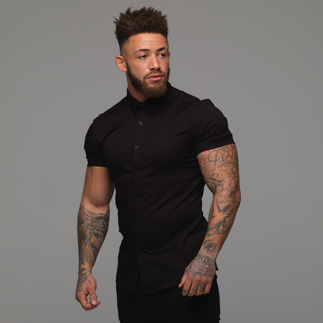 Super Slim Luxe Ultra Stretch Classic Black Short Sleeve -  FS227
