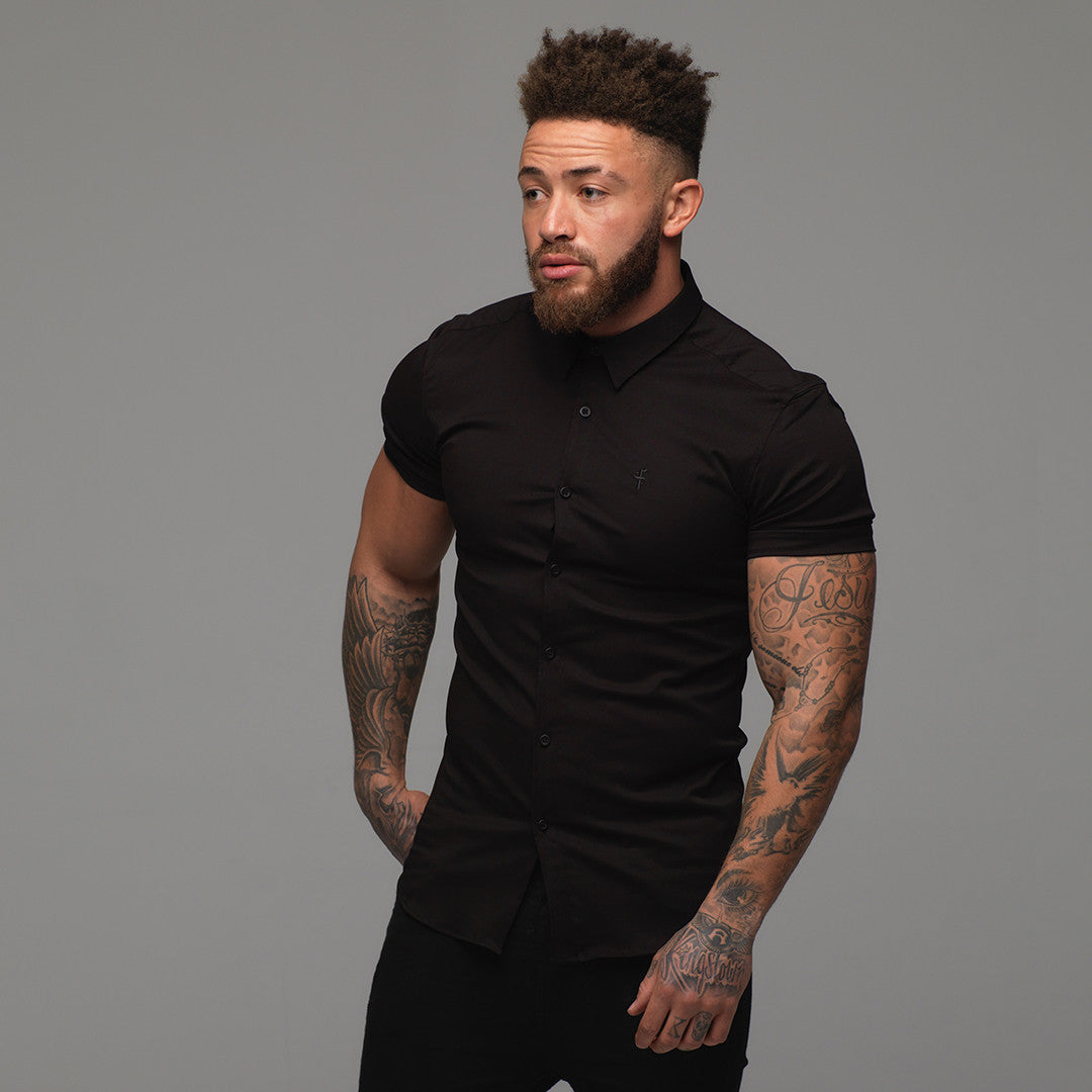 Super Slim Luxe Ultra Stretch Classic Black Short Sleeve -  FS227