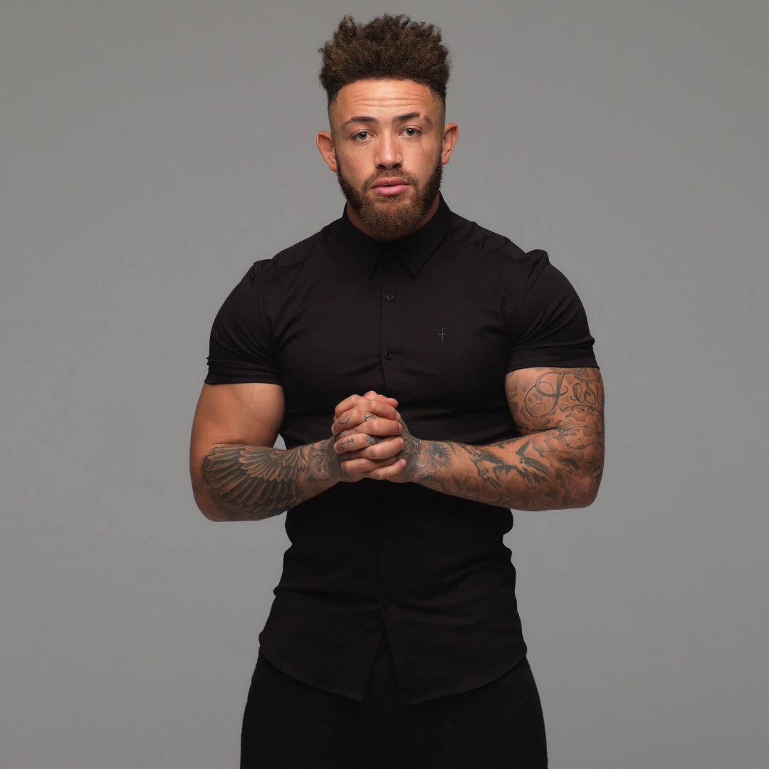 Super Slim Luxe Ultra Stretch Classic Black Short Sleeve -  FS227