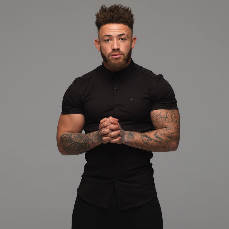 Father Sons Super Slim Luxe Ultra Stretch Classic Black Short Sleeve -  FS227
