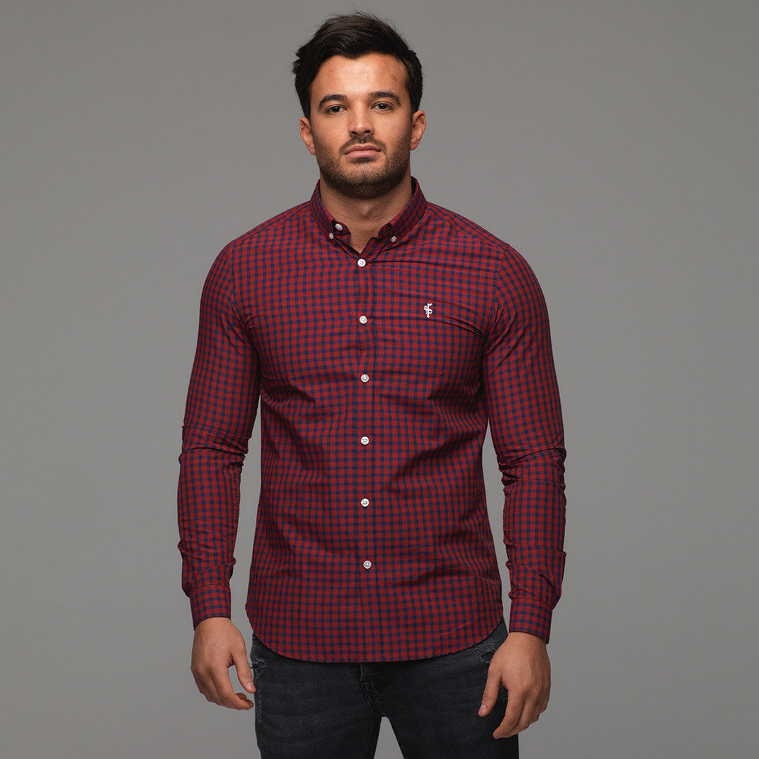 Classic Red & Navy Check Long Sleeve - FS262 (LAST CHANCE)
