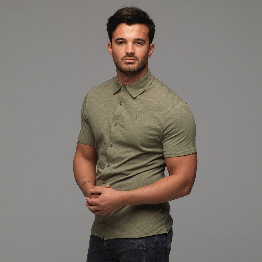 Super Slim Khaki Jersey Short Sleeve - FSH014 (LAST CHANCE)