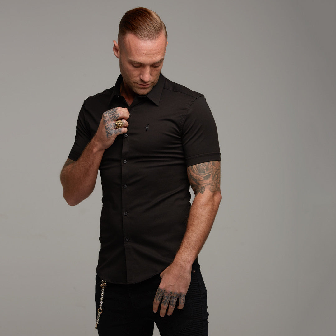 Super Slim Luxe Ultra Stretch Classic Black Short Sleeve -  FS227