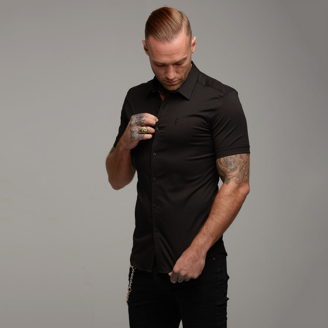 Super Slim Luxe Ultra Stretch Classic Black Short Sleeve -  FS227