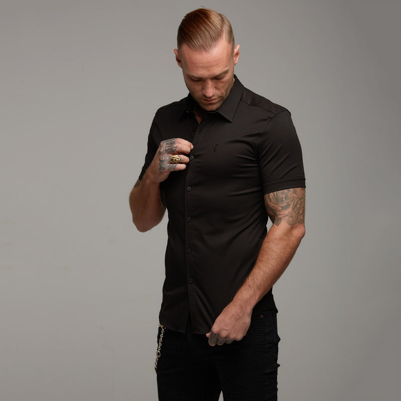 Father Sons Super Slim Luxe Ultra Stretch Classic Black Short Sleeve -  FS227