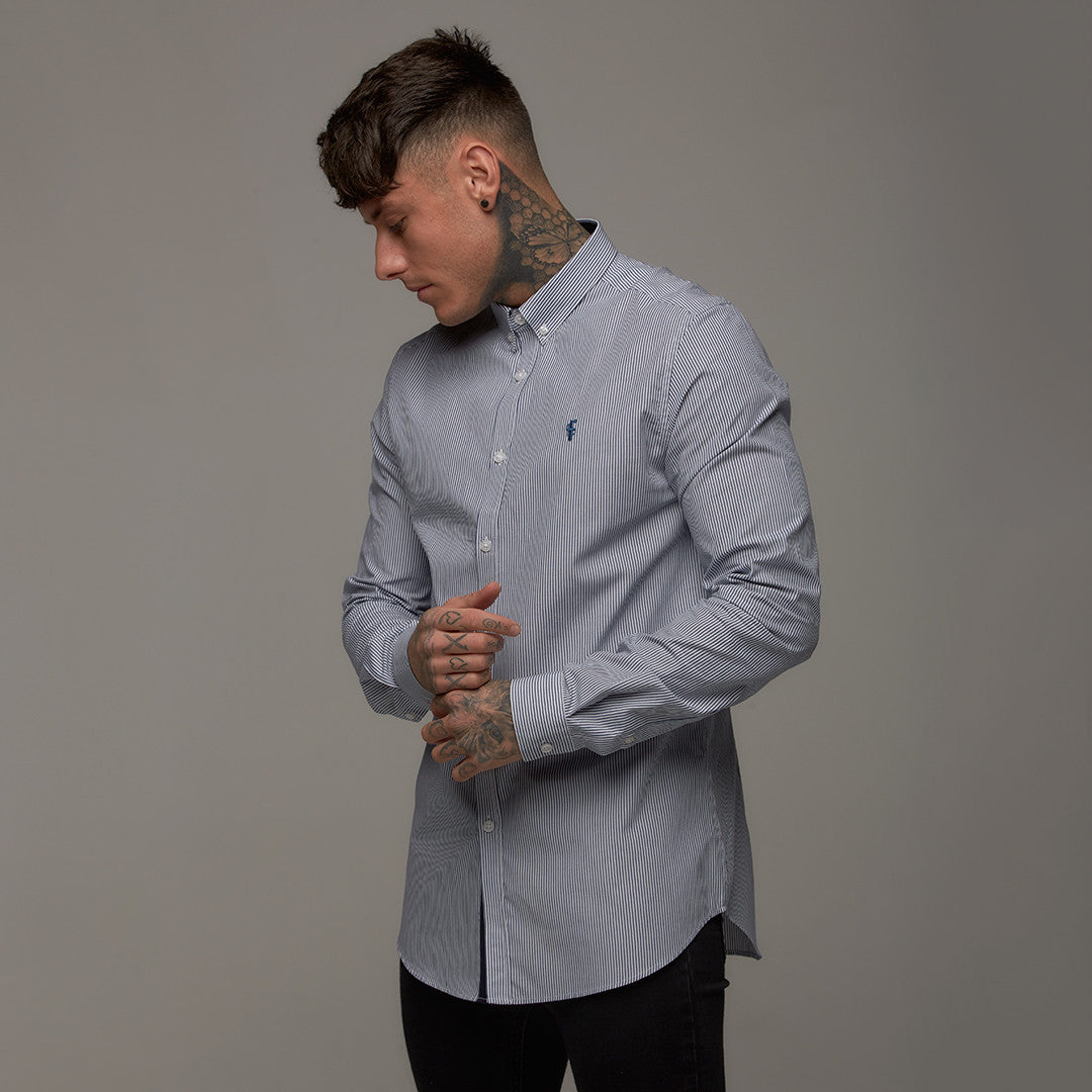 Classic Navy White Stripe Long Sleeve - FS246 (LAST CHANCE)