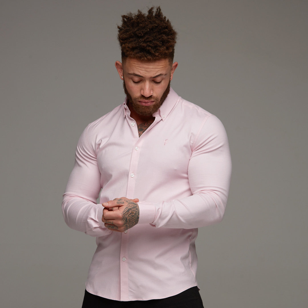 Super Slim Stretch Classic Oxford Pink - FS304