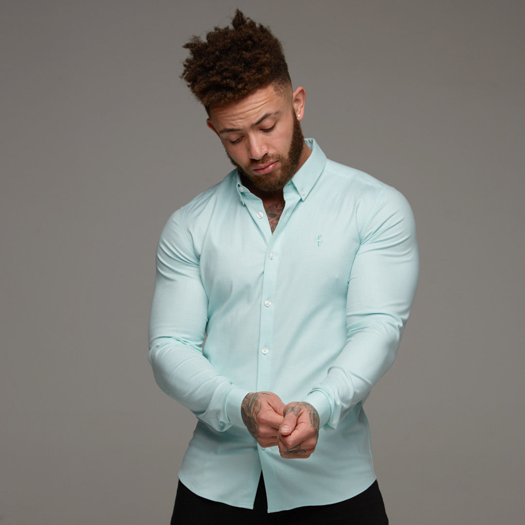 Super Slim Stretch Classic Oxford Mint - FS310