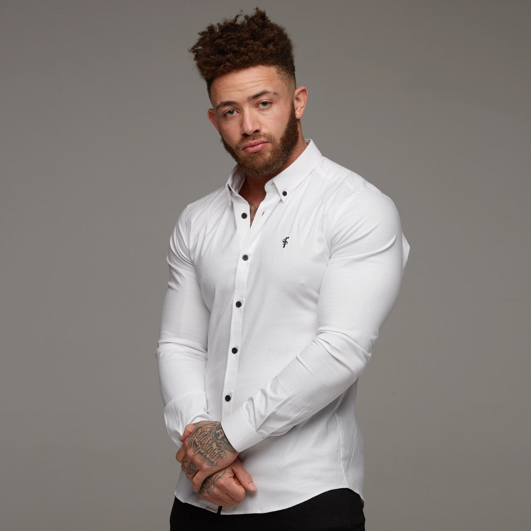 Super Slim Stretch Classic Oxford White - FS300