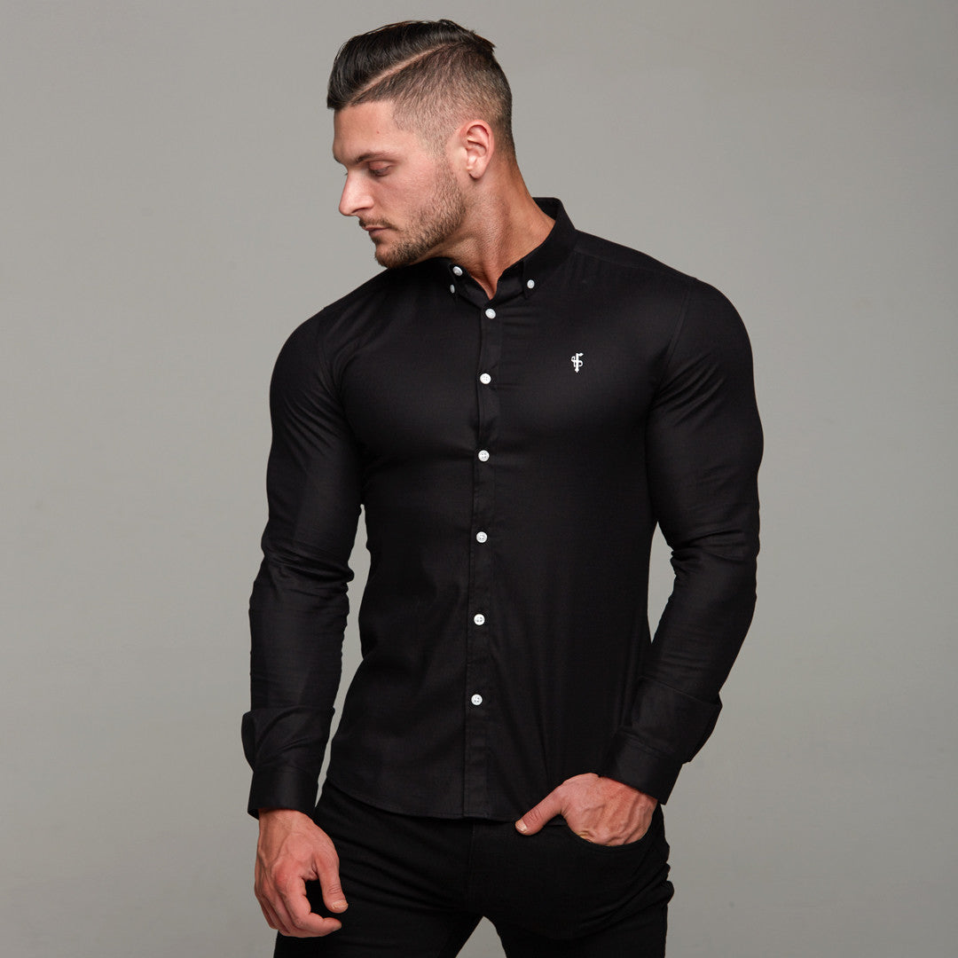 Super Slim Stretch Classic Oxford Black - FS302