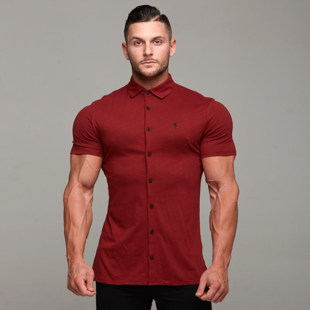 Burgundy Jersey Short Sleeve