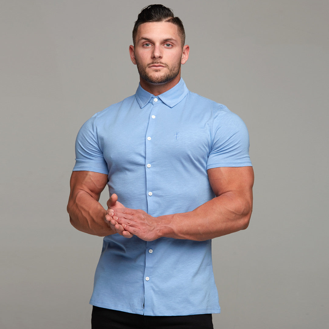 Super Slim Baby Blue Jersey Short Sleeve - FSH015 (LAST CHANCE)