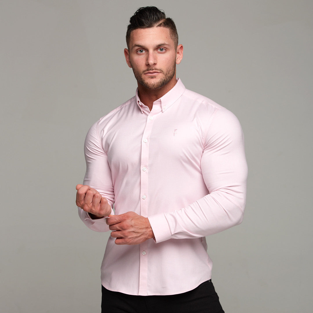 Super Slim Stretch Classic Oxford Pink - FS304