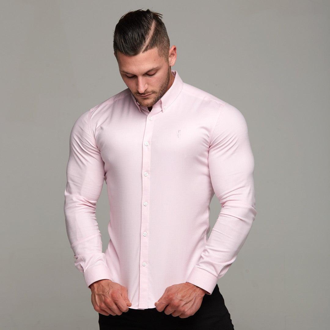 Super Slim Stretch Classic Oxford Pink - FS304