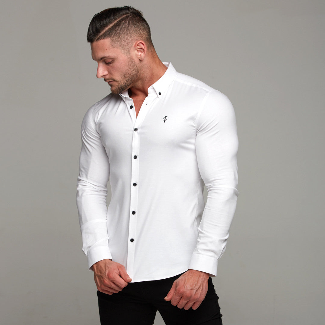 Super Slim Stretch Classic Oxford White - FS300
