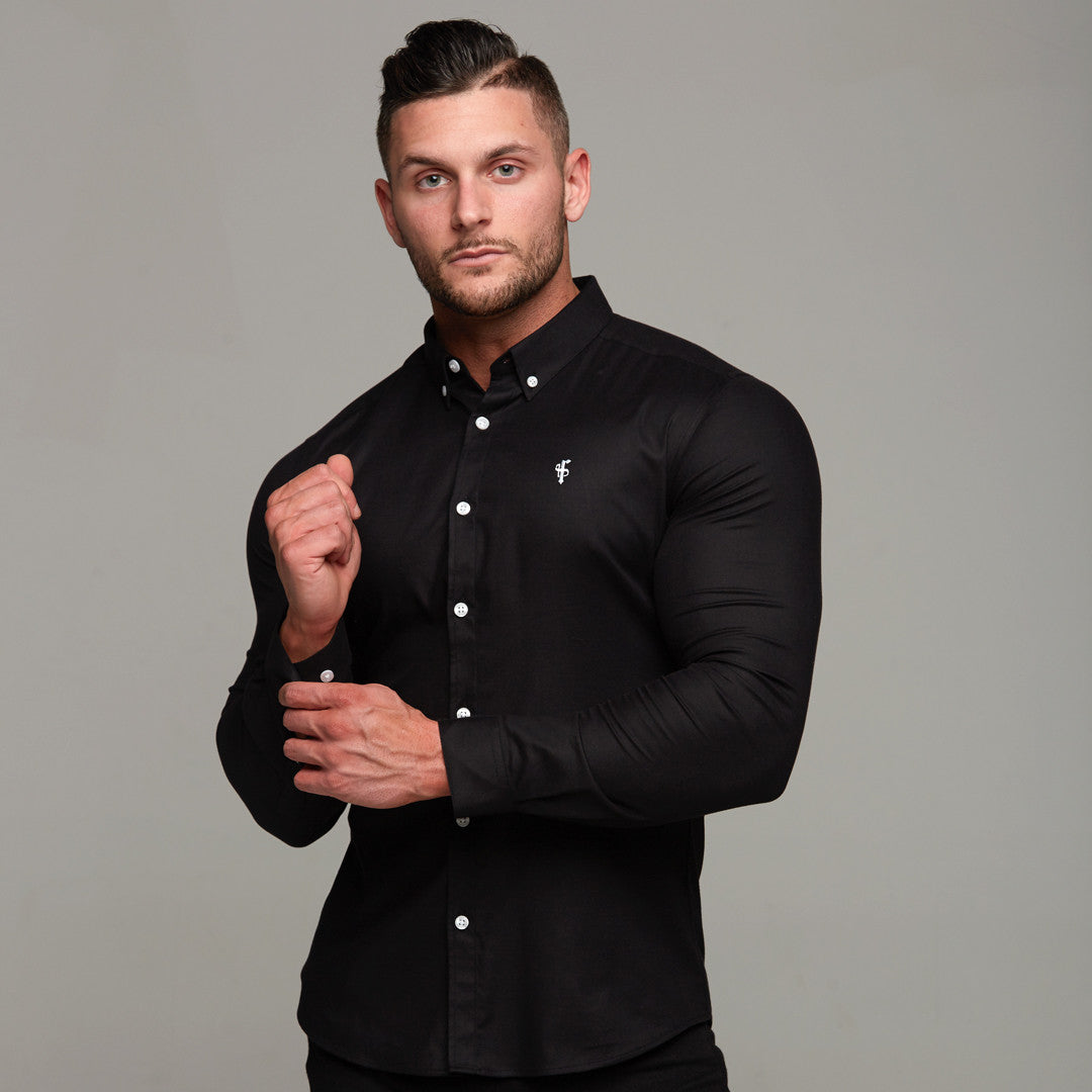 Super Slim Stretch Classic Oxford Black - FS302
