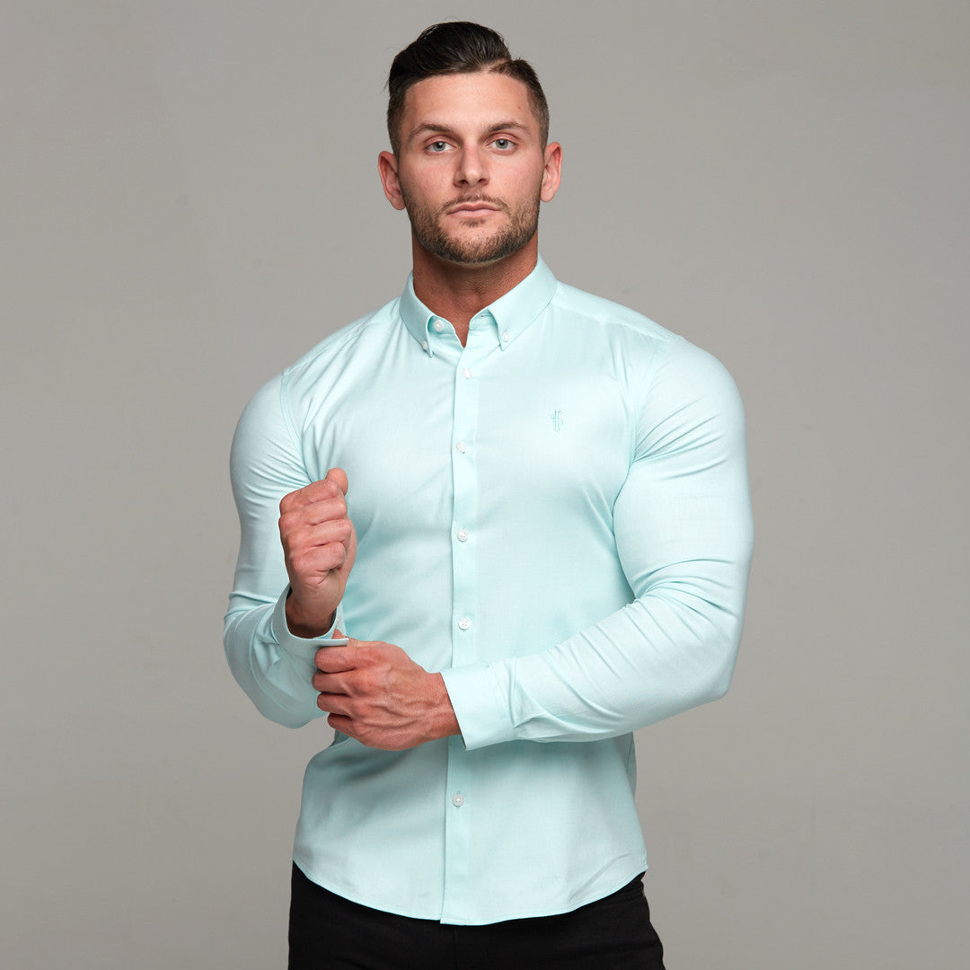 Super Slim Stretch Classic Oxford Mint - FS310