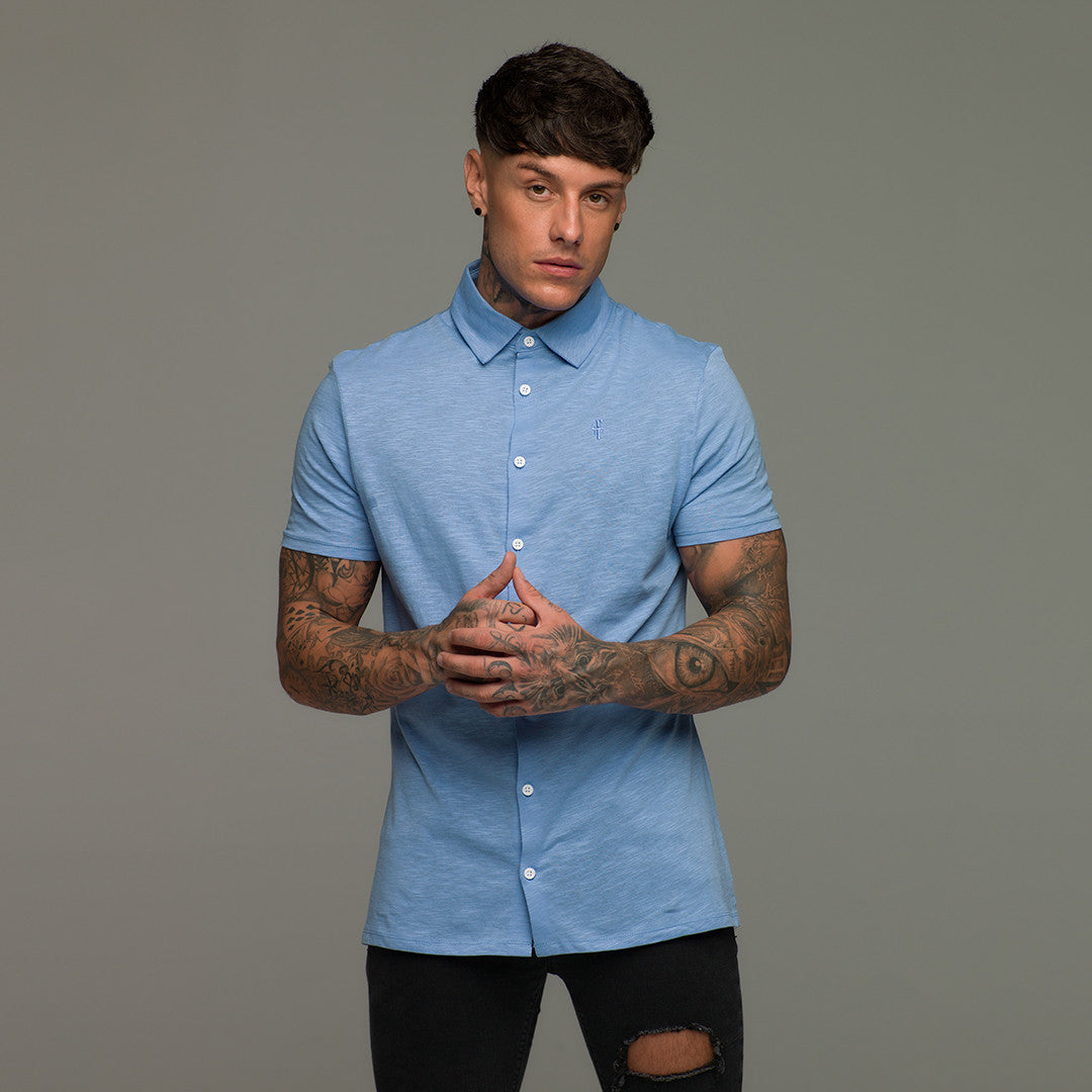 Super Slim Baby Blue Jersey Short Sleeve - FSH015 (LAST CHANCE)