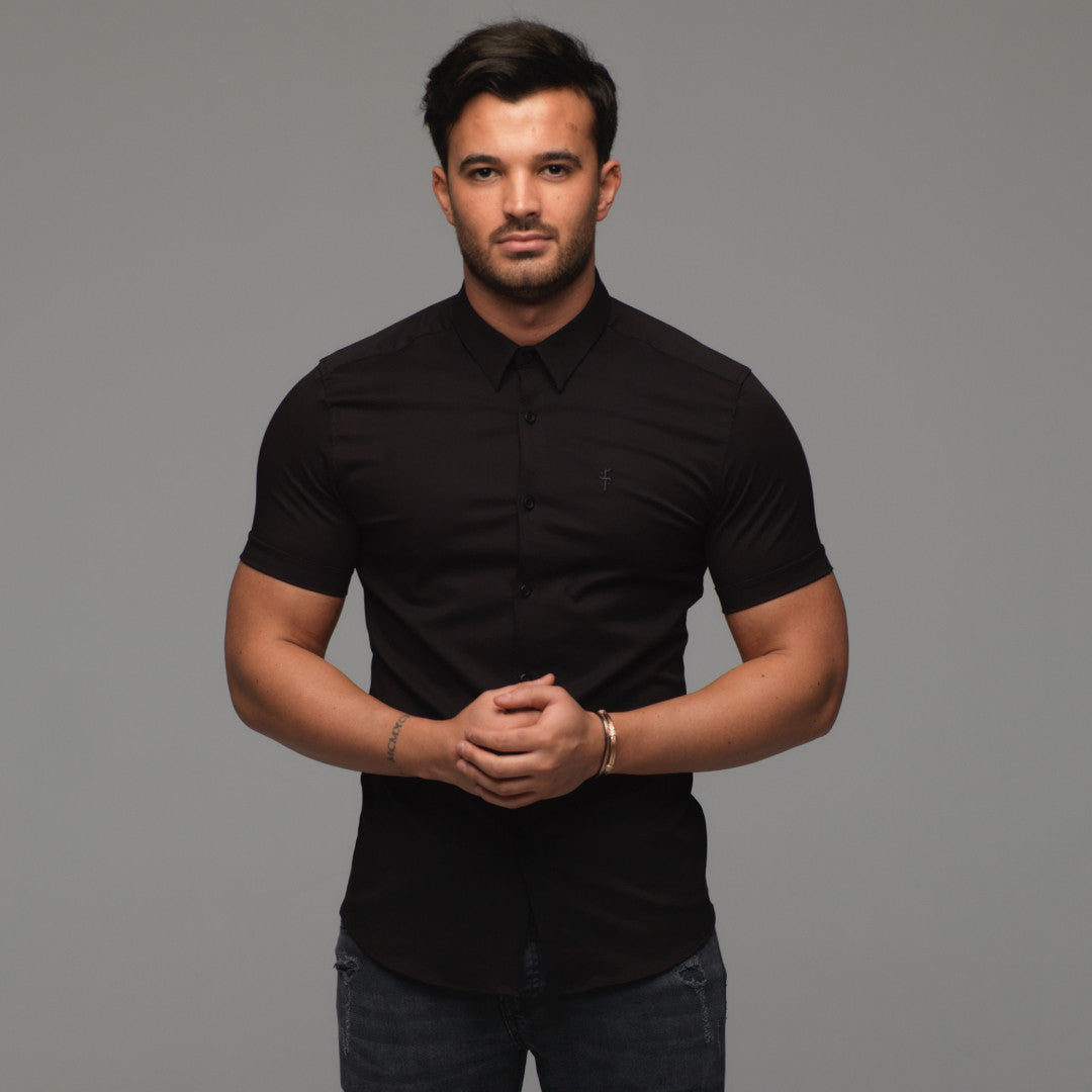 Super Slim Luxe Ultra Stretch Classic Black Short Sleeve -  FS227