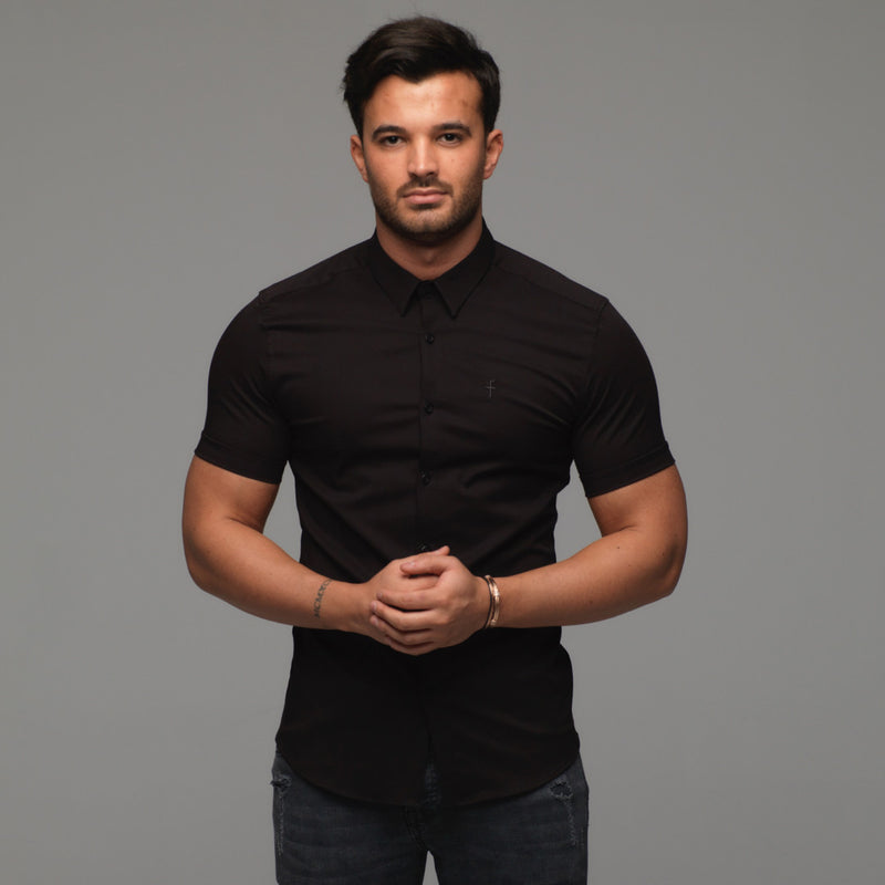 Father Sons Super Slim Luxe Ultra Stretch Classic Black Short Sleeve -  FS227