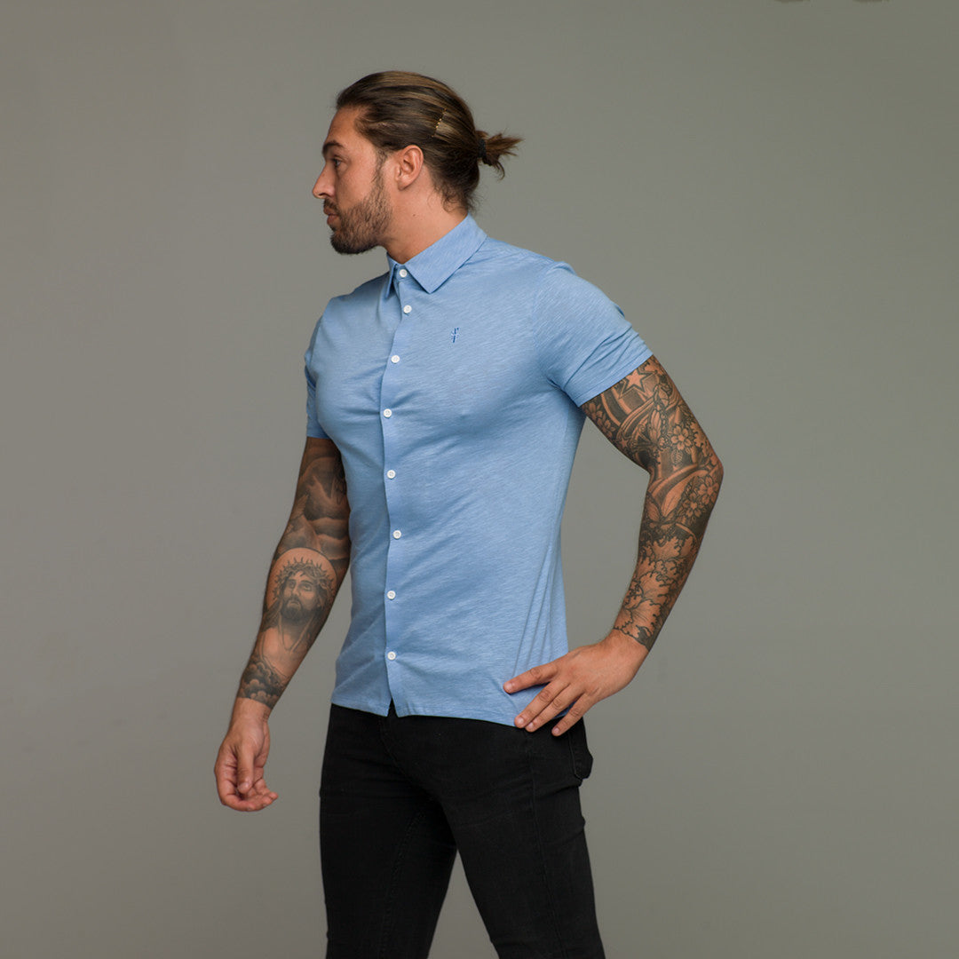 Super Slim Baby Blue Jersey Short Sleeve - FSH015 (LAST CHANCE)