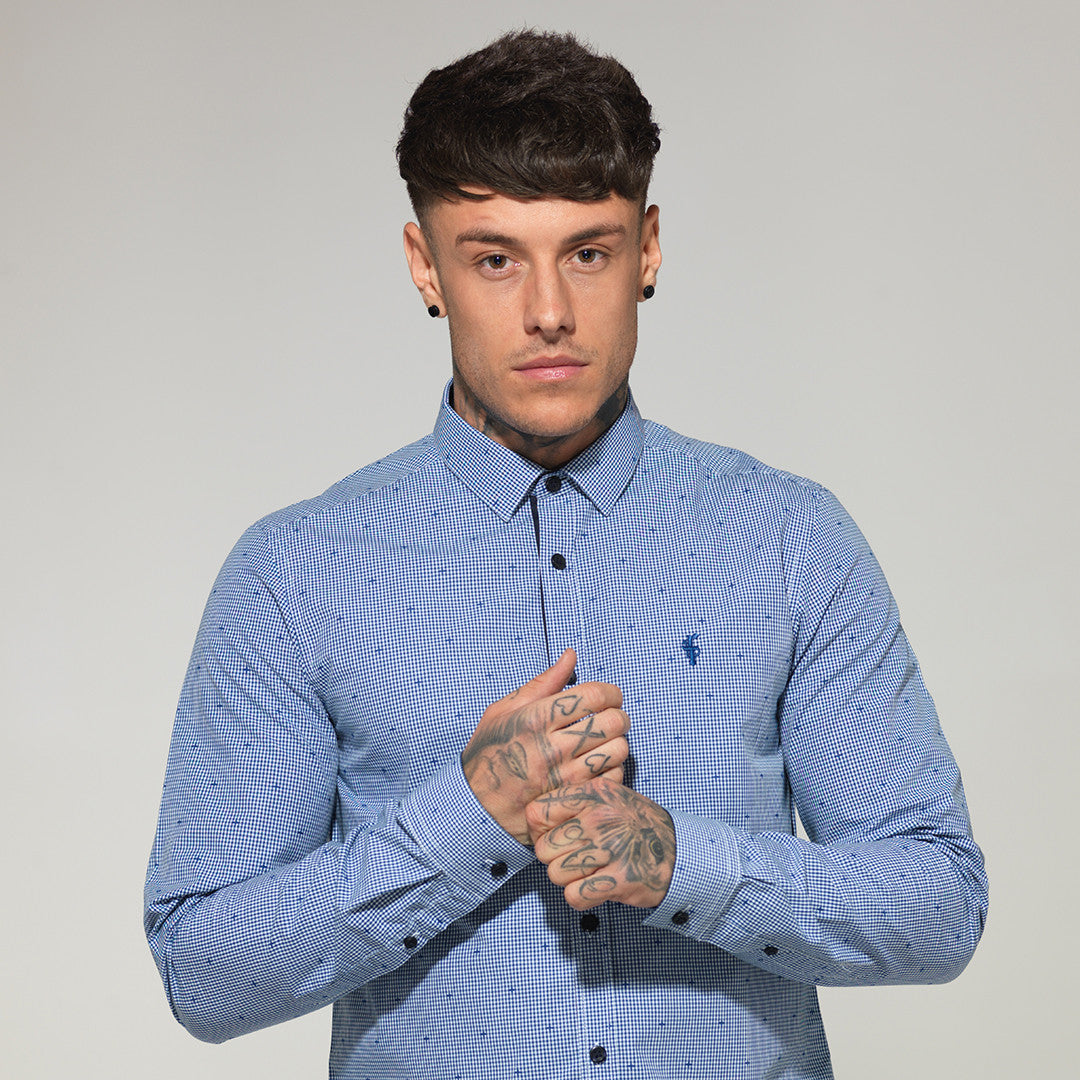 Platinum Blue & White Gingham Check - FS108 (LAST CHANCE)