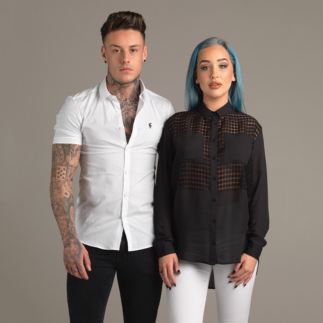 Super Slim Stretch Classic White Short Sleeve - FS126