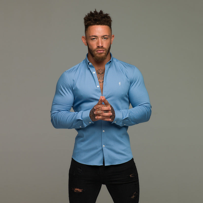 Father Sons Super Slim Stretch Light Blue Denim Long Sleeve - FS208