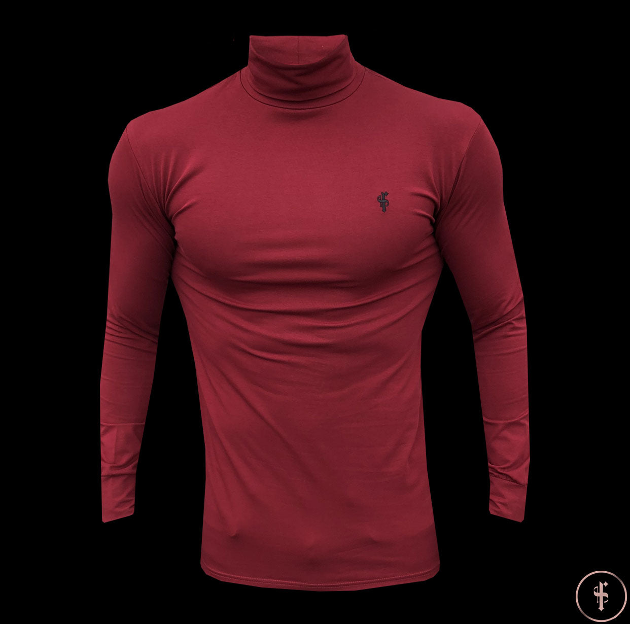 Classic Oxblood Stretch Roll Neck  - FSH304