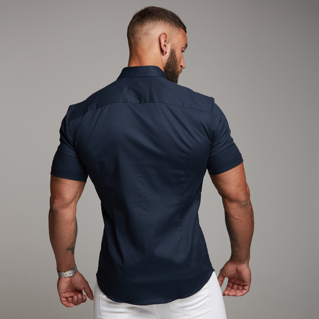 Super Slim Luxe Ultra Stretch Classic Navy Short Sleeve -  FS330
